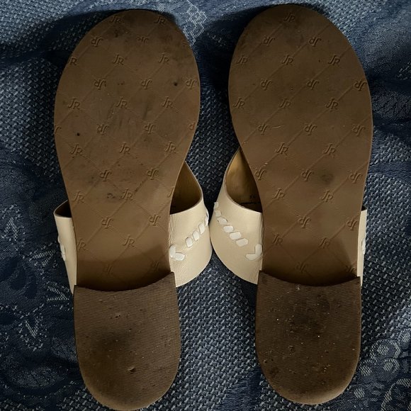 Jack Rogers Blair sandals beige & white women’s size 6 ½ rare - Picture 8 of 8